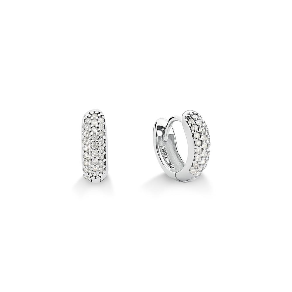 Brinco Argola com Diamante em Ouro Branco 18k - 1