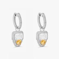 Brinco Argola com Citrino, Quartzo In e Safira In em Prata 925 - 3