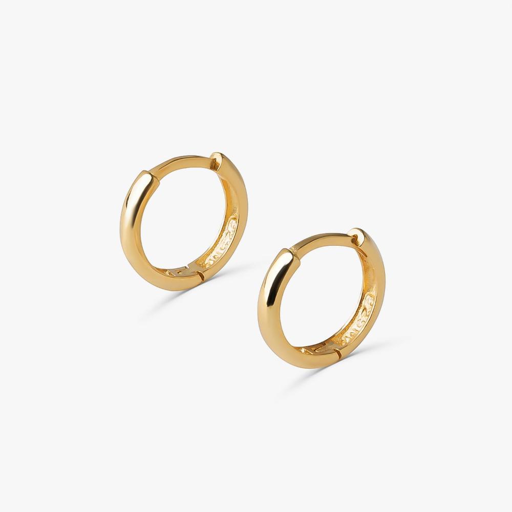 Brinco Argola Fio Redondo 12mm em Prata com Banho de Ouro Amarelo 18k - 3