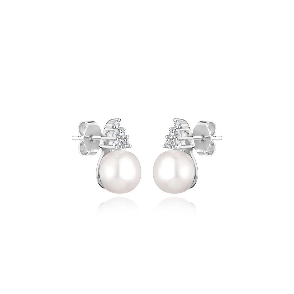 Brinco Com Pérola e Topázio In em Prata 925 - 2