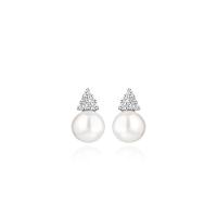 Brinco Com Pérola e Topázio In em Prata 925 - 1