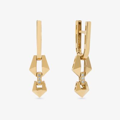 Brinco com Diamantes em Ouro Amarelo 18k
