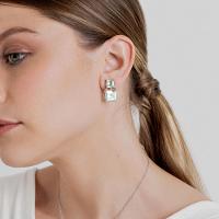 Brinco com Prasiolita em Prata 925 - 2