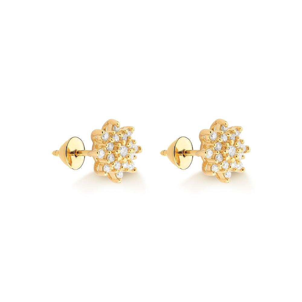 Brinco com Diamantes em Ouro Amarelo 18k - 2