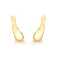 Brinco Arredondado Curvado em Prata 925 com Banho de Ouro Amarelo 18k - 1