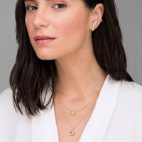 Brinco Arredondado Curvado em Prata 925 com Banho de Ouro Amarelo 18k