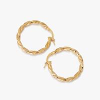 Brinco Argola Torcida Fio Redondo em Ouro Amarelo 18k - 20 mm - 3