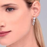 Brinco Argola Círculos com Topázio In em Prata 925 - 2