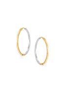 Brinco Argola Fio Quadrado em Ouro Amarelo e Ouro Branco 18k - 25mm - 1