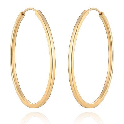 Brinco Argola Fio Quadrado em Ouro Amarelo 18k -  25mm