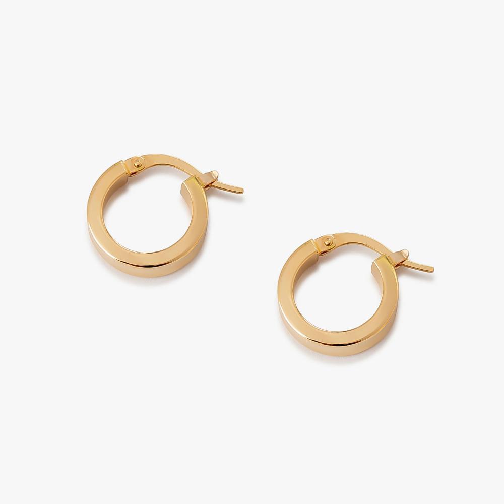Brinco Argola Fio Quadrado em Ouro Amarelo 18k - 10 mm - 2