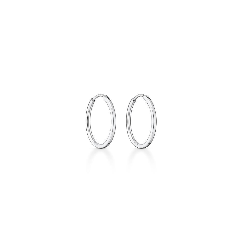 Brinco Argola Fio Quadrado em Ouro Branco 18k -  13mm - 2