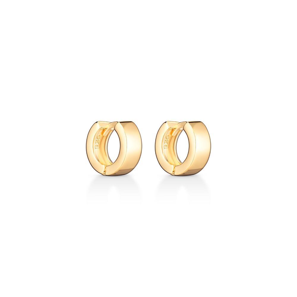 Brinco Argola Fio Quadrado 11mm em Prata com Banho de Ouro Amarelo 18k - 2