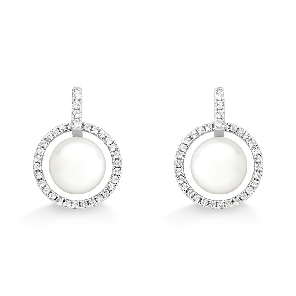 Brinco Com Pérola e Topázio In em Prata 925 - 1