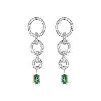 Brinco Elos com Topázio Verde e Safira In em Prata 925 - 1