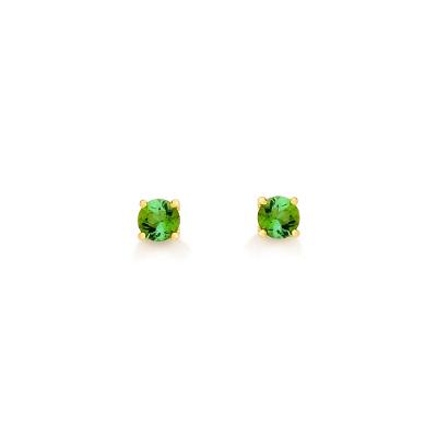 Brinco com Turmalina Verde, em Ouro Amarelo 18K