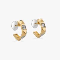 Brinco Argola Spike com Topázio In em Prata 925 com Banho de Ouro Amarelo 18k - 3