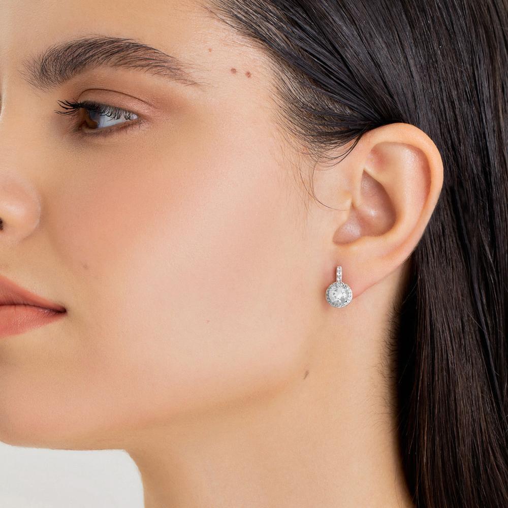 Brinco com Topázio In em Prata 925 - 2