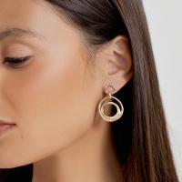 Brinco Círculos Orgânico com Topázio In em Prata 925 com Banho de Ouro Amarelo 18K - 2