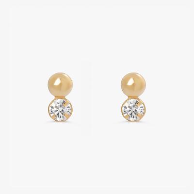 Brinco Com Zircônia In em Ouro Amarelo 18k