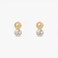 Brinco Com Zircônia In em Ouro Amarelo 18k - 1