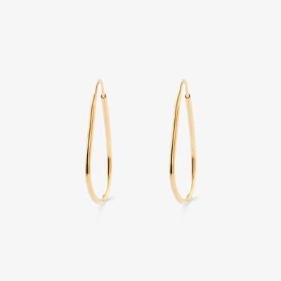 Brinco Argola Gota Fio Redondo em Ouro Amarelo 18k -  28mm