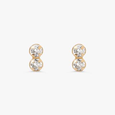 Brinco Com Zircônia In em Ouro Amarelo 18k