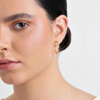 Brinco Argola Trabalhada  Fio Redondo em Ouro Amarelo 18k - 20 mm - 2