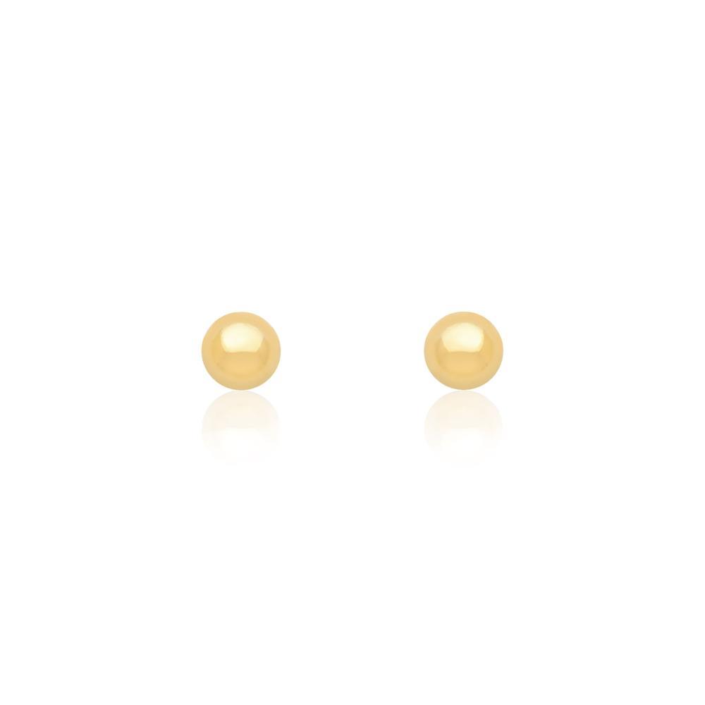 Brinco Infantil Esferas em Ouro Amarelo 18k - 4mm - 2