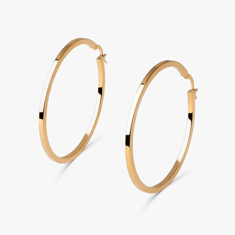 Brinco Argola Fio Quadrado em Ouro Amarelo 18k - 40 mm - 2