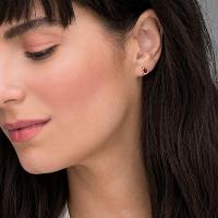 Brinco em Gota com Rubi e Diamantes em Ouro Amarelo 18k - 3