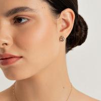 Brinco em Ouro Amarelo com Diamante e Quartzo Fumê - 2