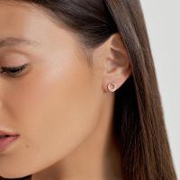 Brinco Círculo Orgânico com Topázio In em Prata 925 com Banho de Ouro Amarelo 18K