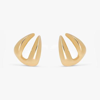 Brinco Garra Dupla em Prata 925 com Banho de Ouro Amarelo 18k