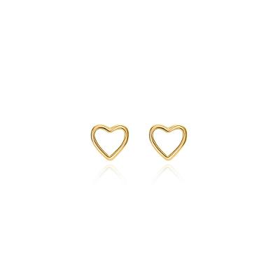 Brinco Coração em Ouro Amarelo 18k