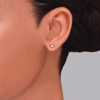 Brinco Coração em Ouro Amarelo com Diamante - 2