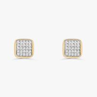 Brinco Stud com Pavê de Diamantes em Ouro Amarelo  18k - 1