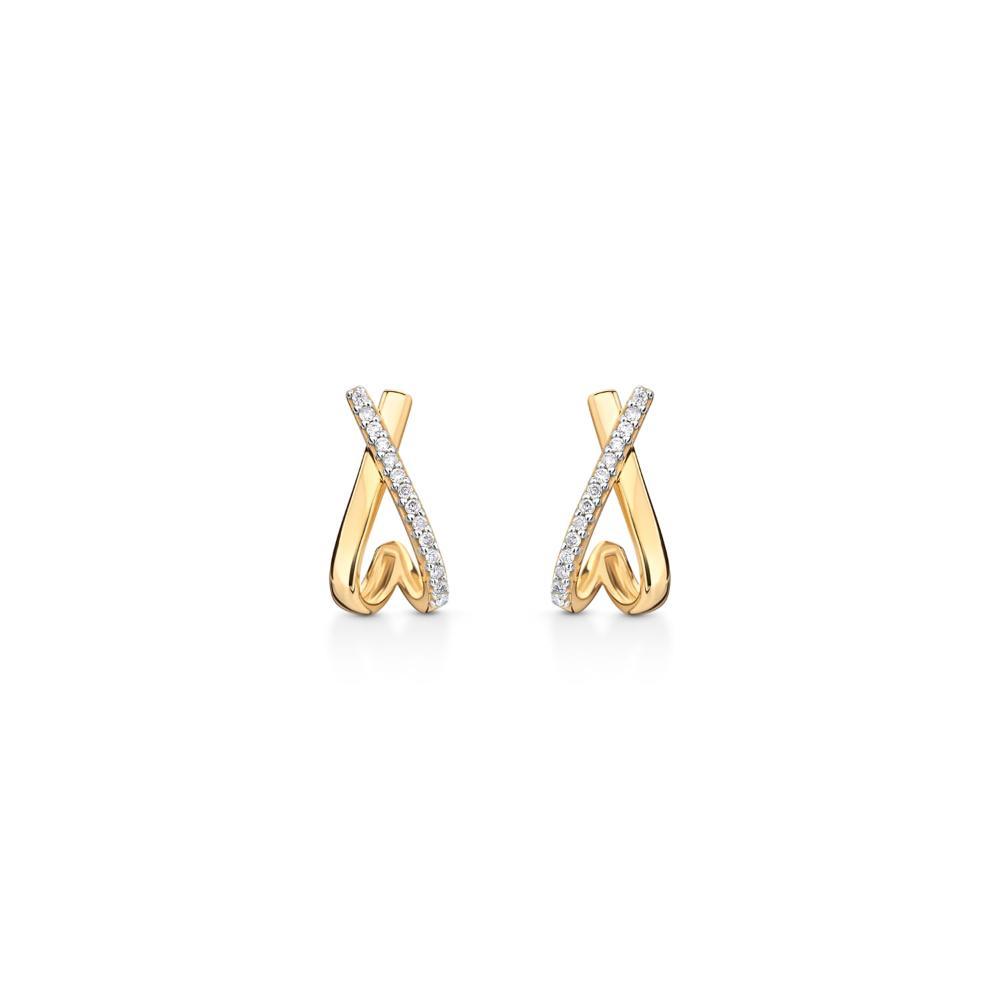 Brinco Stud com Diamantes em Ouro Amarelo 18k - 1