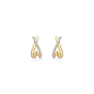 Brinco Stud com Diamantes em Ouro Amarelo 18k