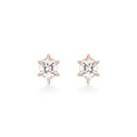 Brinco Stud Hexagonal com Quartzo Murion em Ouro Rosé 18k - 1
