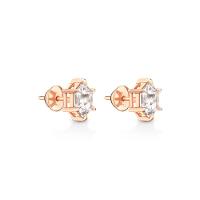 Brinco Stud Hexagonal com Quartzo Murion em Ouro Rosé 18k - 3