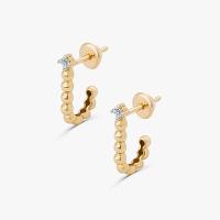 Brinco Meia Argola com Topázio In em Ouro Amarelo 18k - 5