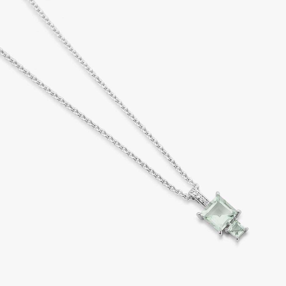 Colar com Prasiolita e Safira In em Prata 925 - 3