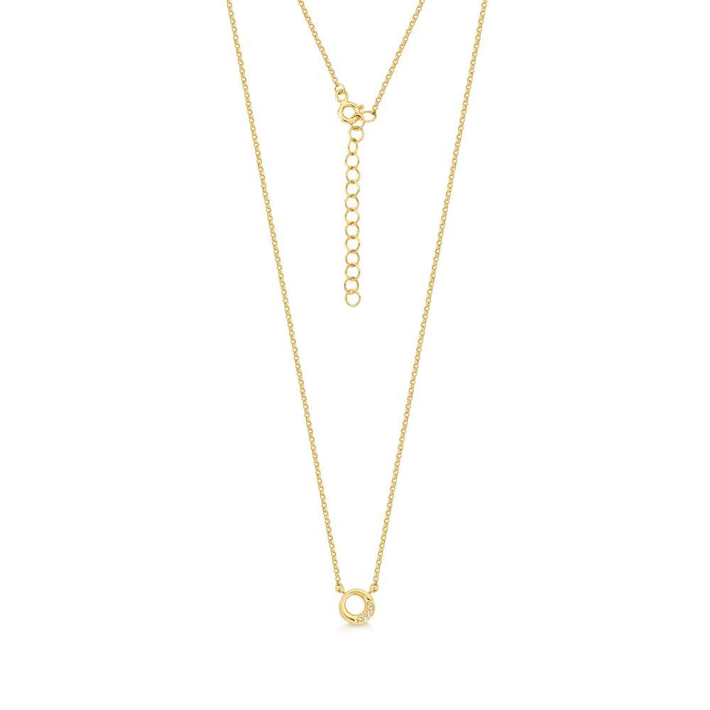 Colar Círculo Orgânico com Topázio In em Prata 925 com Banho de Ouro Amarelo 18K - 3