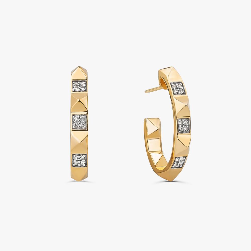 Brinco Maxi Argola com Topázio In em Prata 925 com Banho de Ouro Amarelo 18k - 1