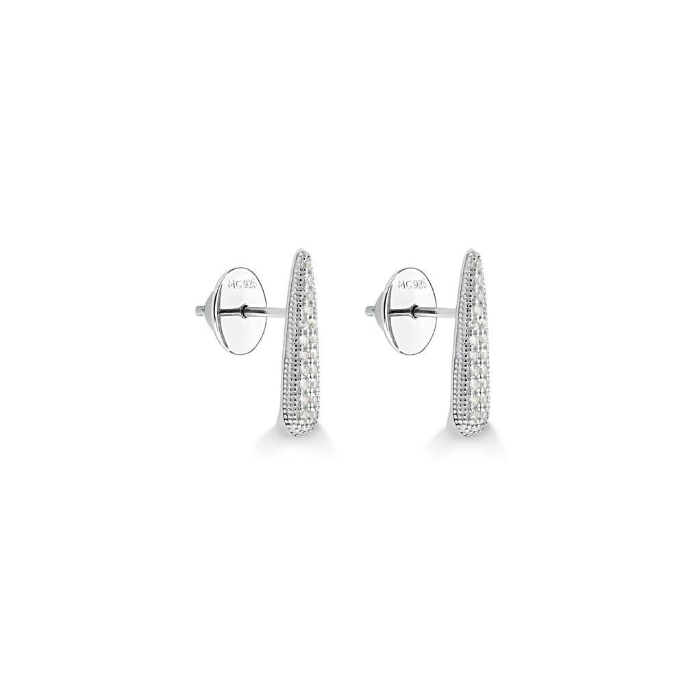 Brinco Pave com Safiras em Prata 925 - 2