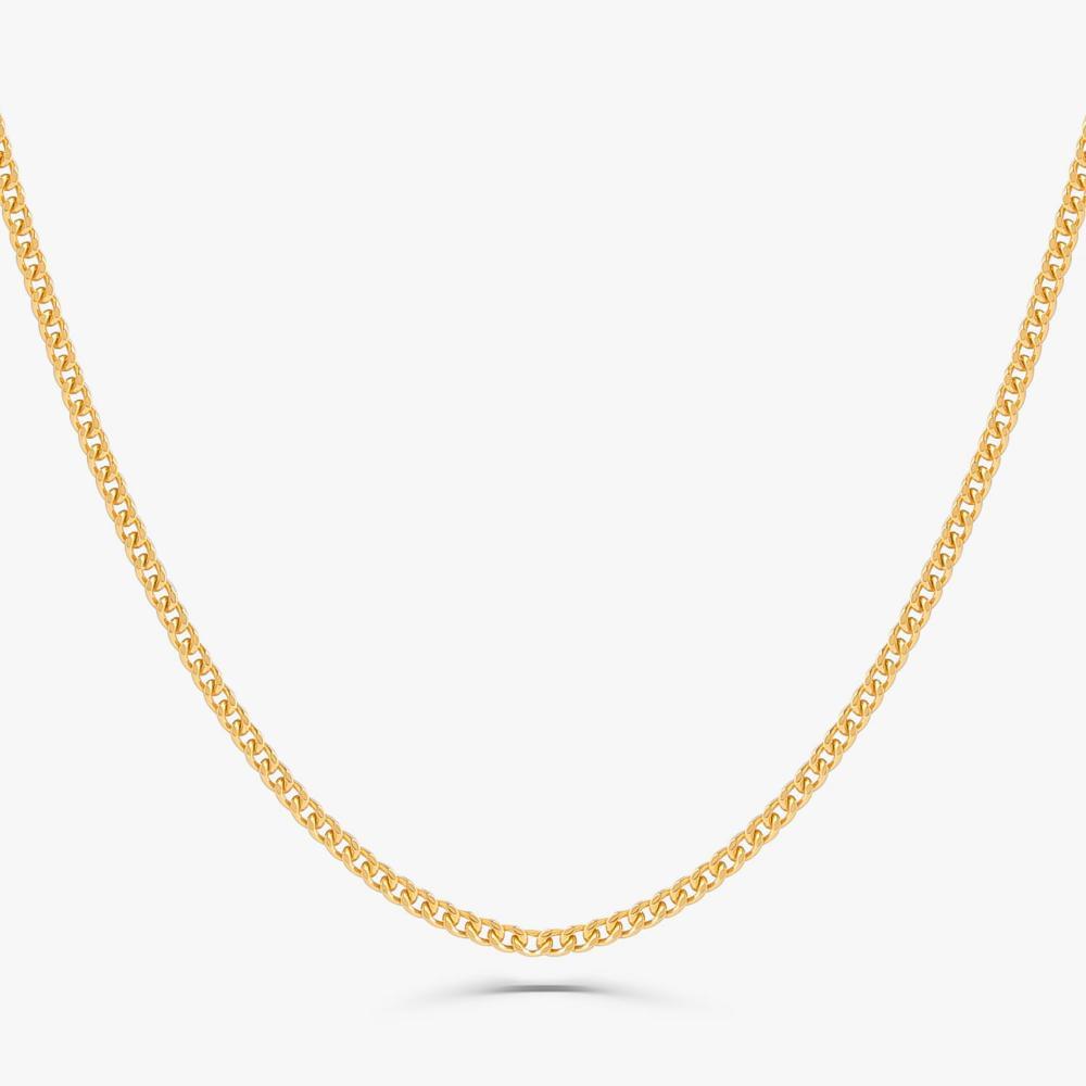 Corrente Malha Groumet em Prata 925 com Banho de Ouro Amarelo 18k - 40 cm - 1