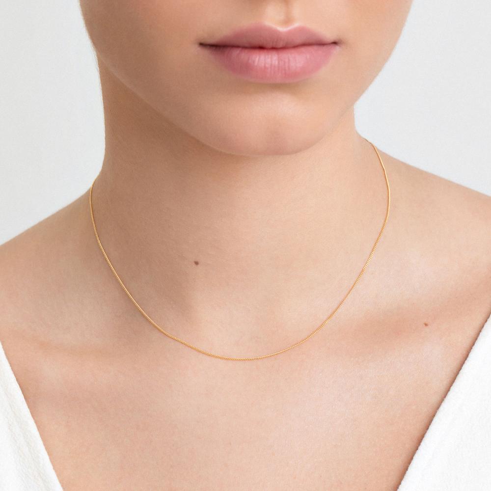 Corrente Malha Groumet em Prata 925 com Banho de Ouro Amarelo 18k - 40 cm - 2