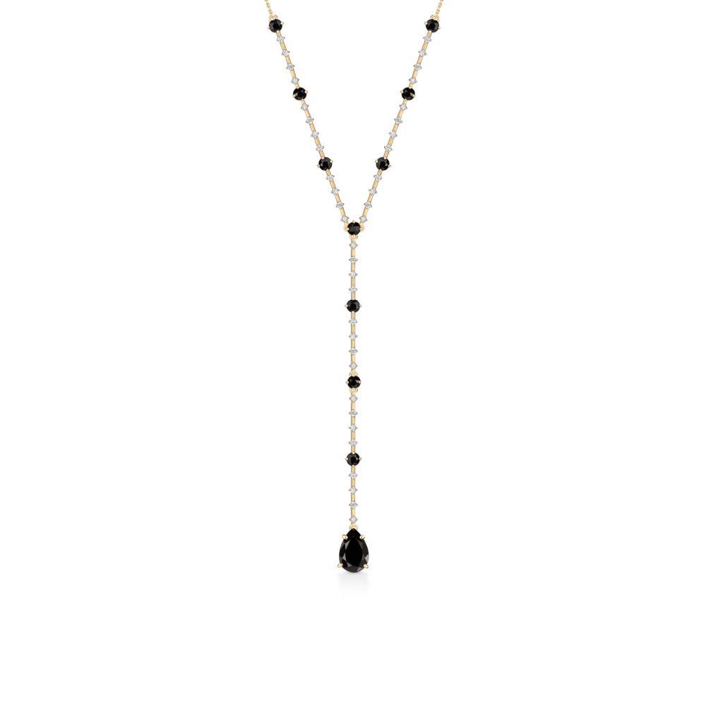 Colar em Ouro Amarelo com Diamante e Quartzo Negro - 1