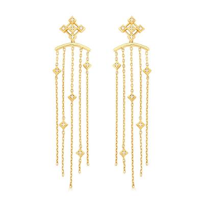 Brincos com Diamantes, em Ouro  Amarelo  18K